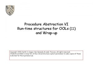 Procedure abstraction