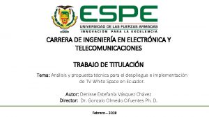 CARRERA DE INGENIERA EN ELECTRNICA Y TELECOMUNICACIONES TRABAJO