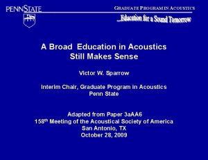 Acoustics graduate programs