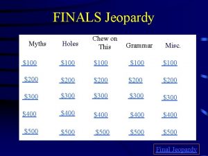 Subject verb agreement jeopardy