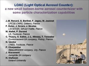 LOAC Light Optical Aerosol Counter a new small