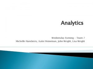 Web analytics wednesday