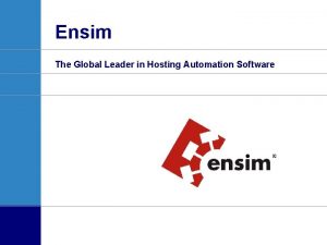 Hosting automation software