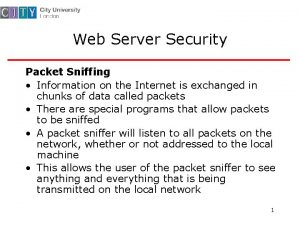 Web Server Security Packet Sniffing Information on the