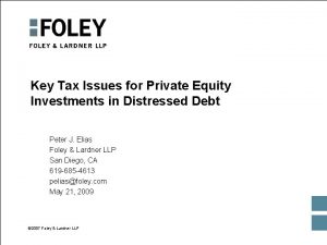 Key Tax Issues for Private Equity Investments in