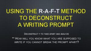 Raft writing prompts