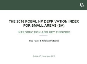 Pobal deprivation index