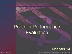 Portfolio evaluation techniques Portfolio evaluation techniques