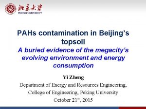 PAHs contamination in Beijings topsoil A buried evidence