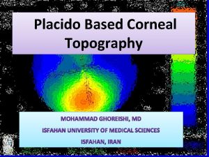 Placido Based Corneal Topography y h p a