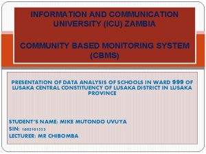 Information and communication university zambia location