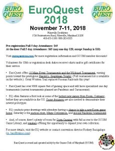 Euro Quest 2018 November 7 11 2018 Pikesville