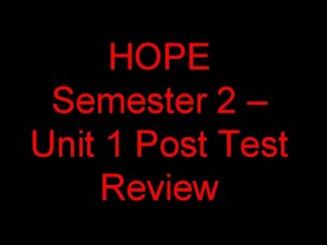 Hope semester 1 exam answers