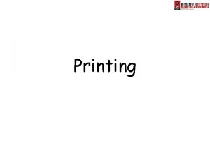 Brief history of printing