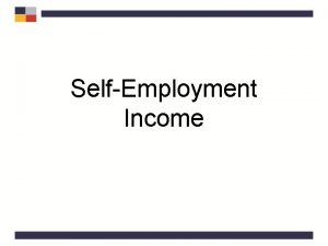 Self-employment income examples