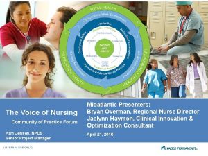 The Voice of Nursing Community of Practice Forum