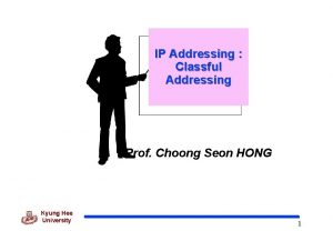 IP Addressing Classful Addressing Prof Choong Seon HONG