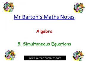 Mr Bartons Maths Notes Algebra 8 Simultaneous Equations