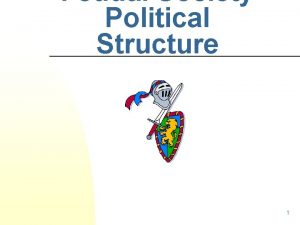 Feudal Society Political Structure 1 OBJECTIVES Our lesson