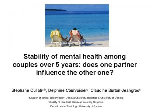 Stability of mental health among couples over 5