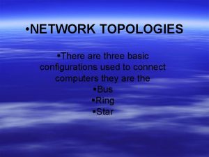 Three basic network topologies