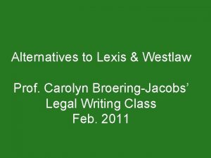 Alternatives to westlaw