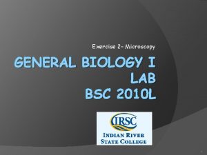Exercise 2 Microscopy GENERAL BIOLOGY I LAB BSC