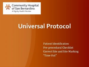 Universal protocol checklist