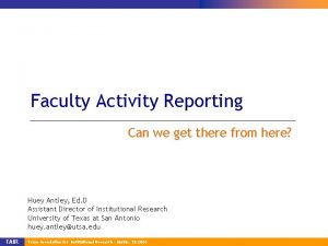 Faculty activity report