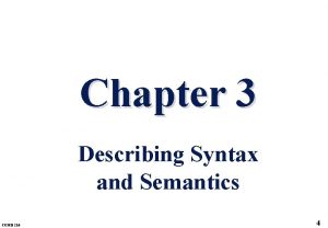 Static semantics