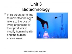 Unit 3 biotechnology