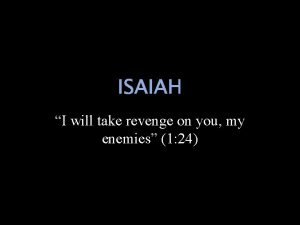 God will take revenge