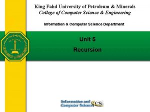 King Fahd University of Petroleum Minerals College of King Fahd University of Petroleum Minerals College of