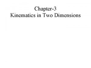 Chapter3 Kinematics in Two Dimensions Displacement Average Velocity