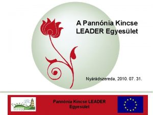 A Pannnia Kincse LEADER Egyeslet Nyrdszereda 2010 07