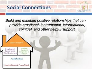 Social Connections Build and maintain positive relationships that