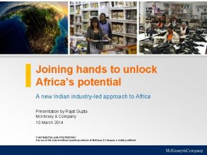 Joining hands to unlock Africas potential A new