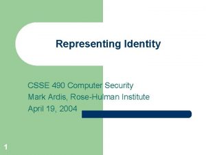 Representing identity in information security