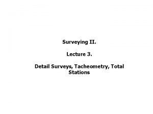Tacheometry