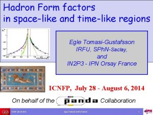 Hadron Form factors in spacelike and timelike regions