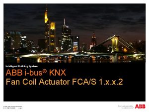 Intelligent Building System ABB ibus KNX Fan Coil