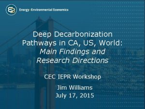 Deep Decarbonization Pathways in CA US World Main