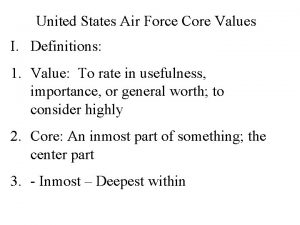 United States Air Force Core Values I Definitions