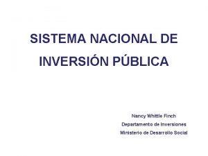 SISTEMA NACIONAL DE SISTEMA NAICA CHILENO INVERSIN PBLICA