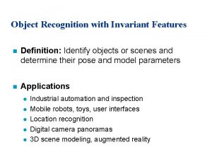 Invariant features definition