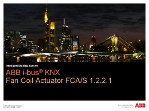Intelligent Building System ABB ibus KNX Fan Coil