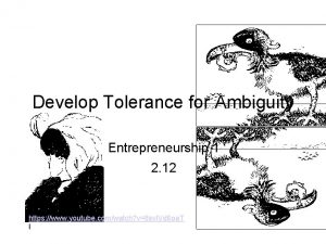 Tolerance for ambiguity entrepreneurship