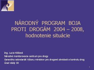 NRODN PROGRAM BOJA PROTI DROGM 2004 2008 hodnotenie