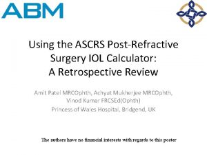 Ascrs post lasik calculator