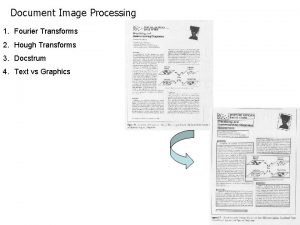 Document Image Processing 1 Fourier Transforms 2 Hough